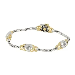 Antiqua Collection - Three Station Crystal Circle Bracelet