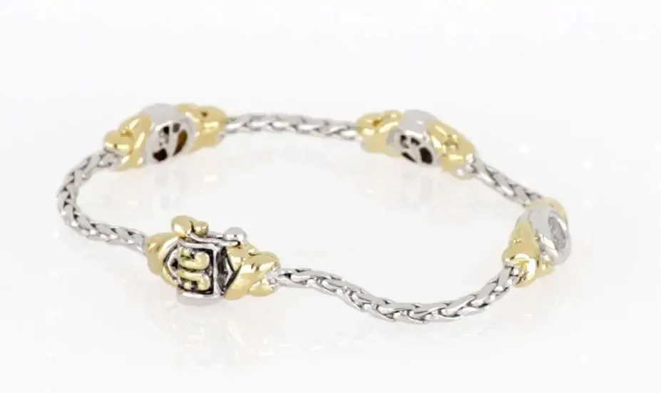 Antiqua Collection - Three Station Crystal Circle Bracelet