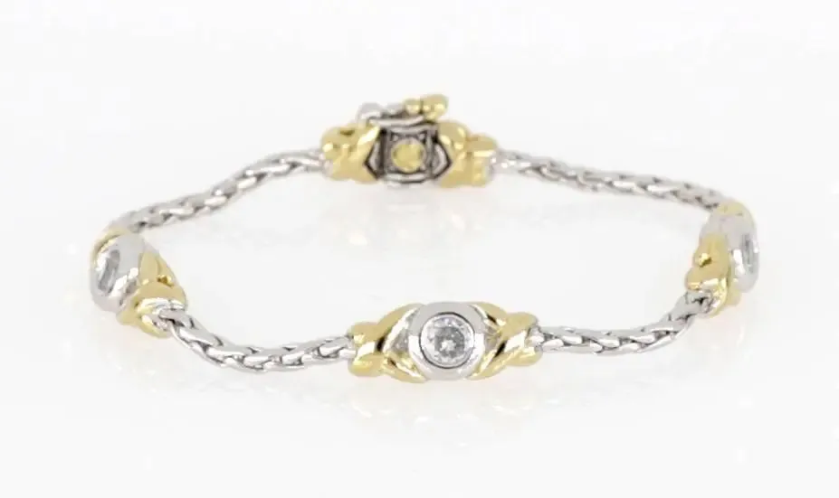 Antiqua Collection - Three Station Crystal Circle Bracelet