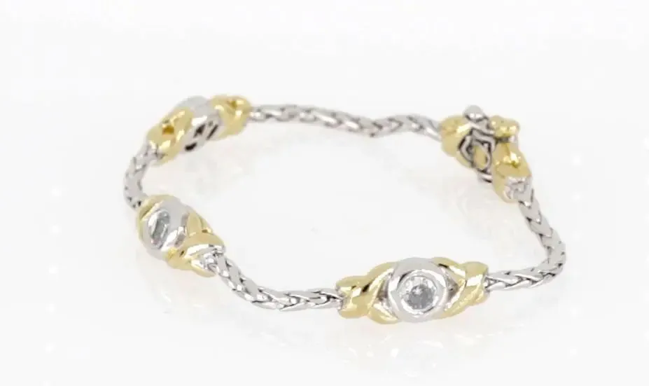 Antiqua Collection - Three Station Crystal Circle Bracelet