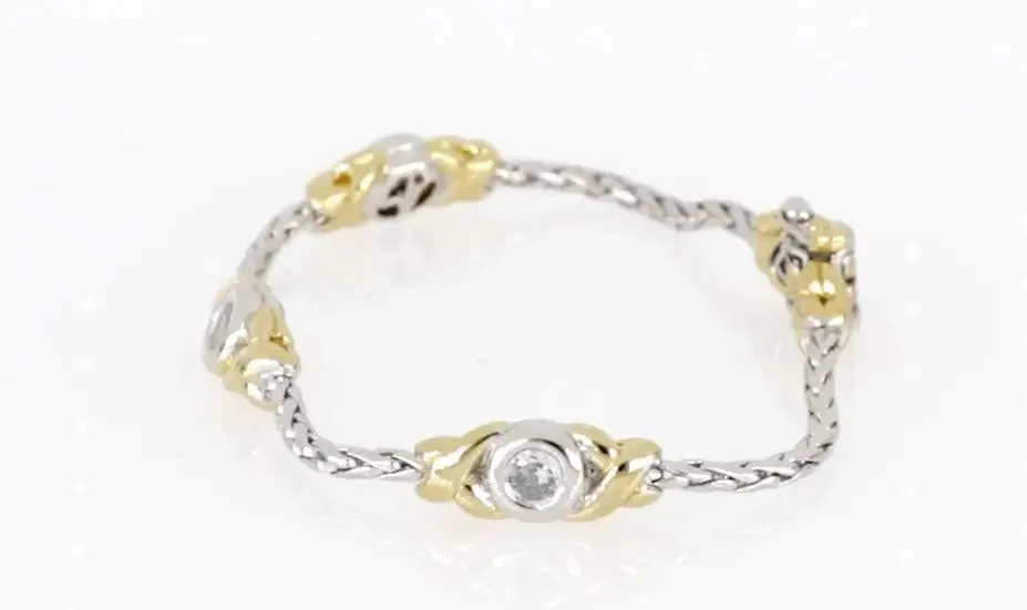Antiqua Collection - Three Station Crystal Circle Bracelet