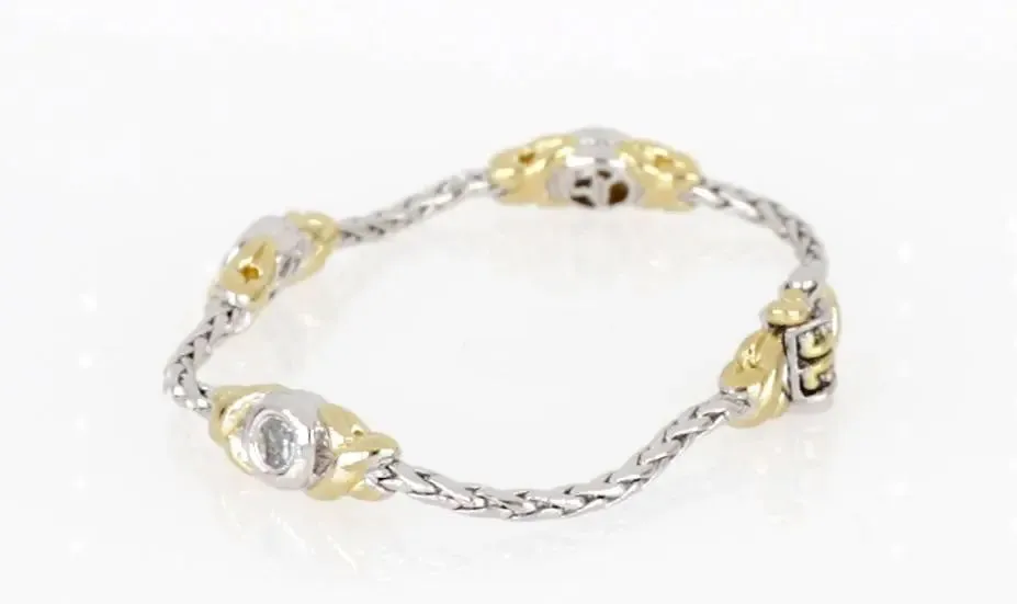 Antiqua Collection - Three Station Crystal Circle Bracelet