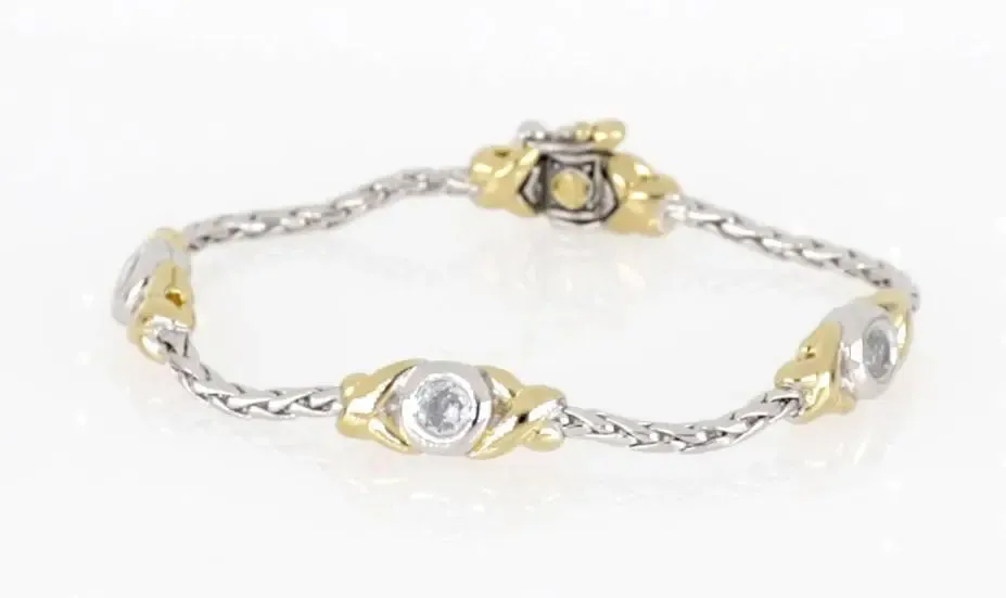 Antiqua Collection - Three Station Crystal Circle Bracelet
