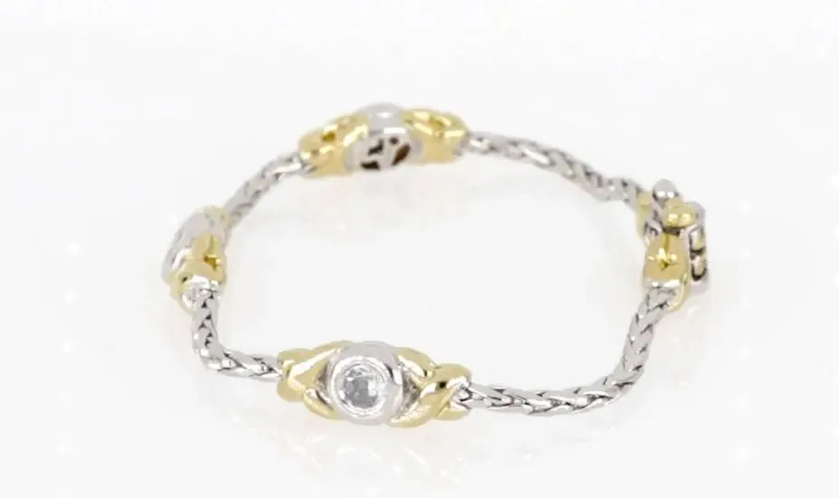 Antiqua Collection - Three Station Crystal Circle Bracelet