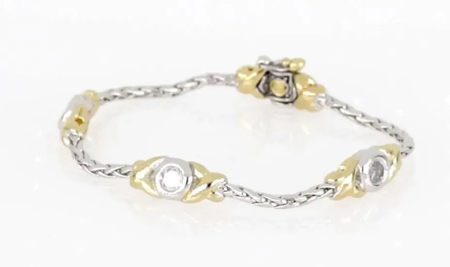 Antiqua Collection - Three Station Crystal Circle Bracelet