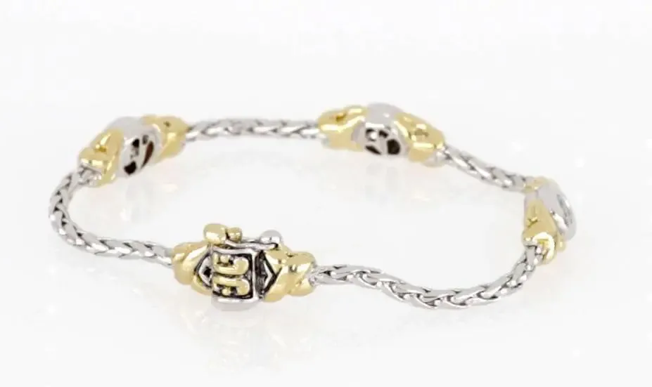 Antiqua Collection - Three Station Crystal Circle Bracelet