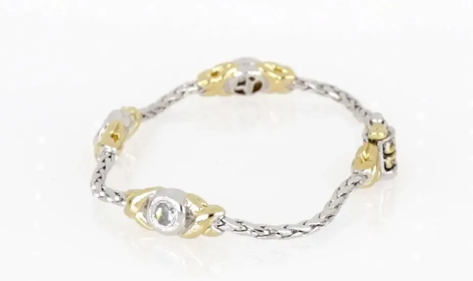 Antiqua Collection - Three Station Crystal Circle Bracelet
