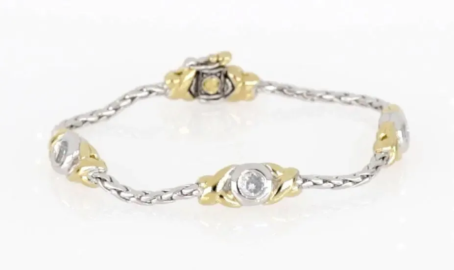 Antiqua Collection - Three Station Crystal Circle Bracelet