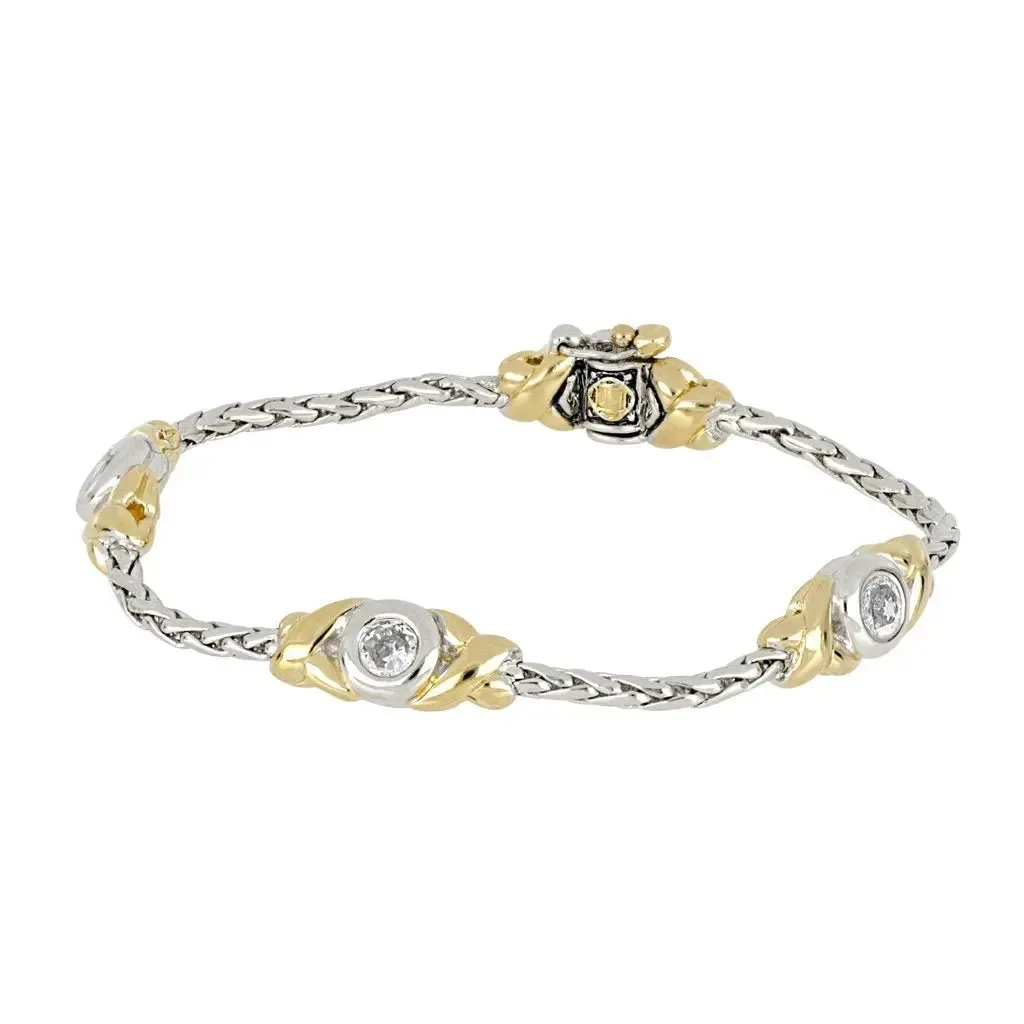 Antiqua Collection - Three Station Crystal Circle Bracelet