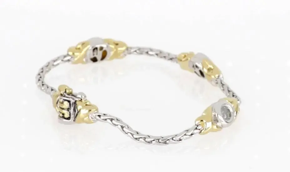 Antiqua Collection - Three Station Crystal Circle Bracelet