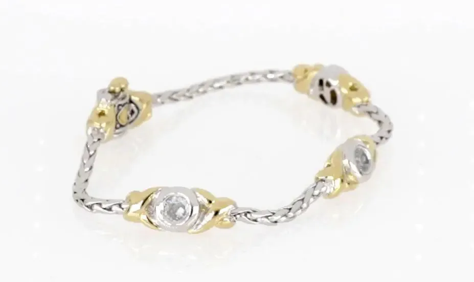 Antiqua Collection - Three Station Crystal Circle Bracelet