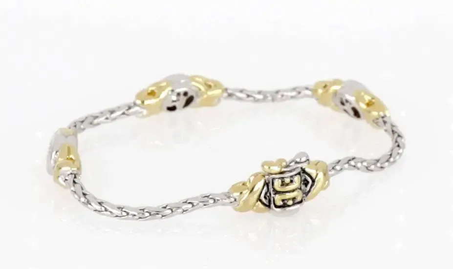 Antiqua Collection - Three Station Crystal Circle Bracelet