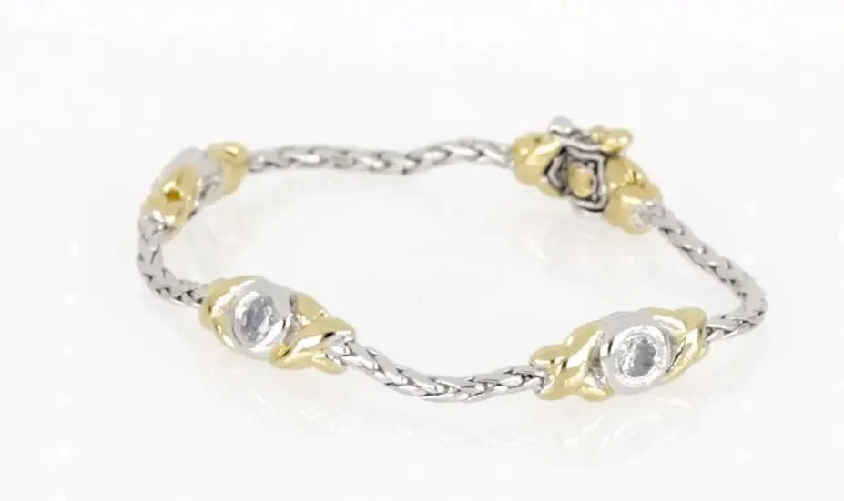 Antiqua Collection - Three Station Crystal Circle Bracelet