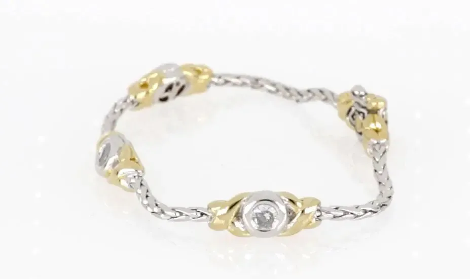 Antiqua Collection - Three Station Crystal Circle Bracelet