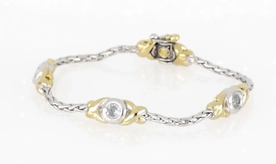 Antiqua Collection - Three Station Crystal Circle Bracelet