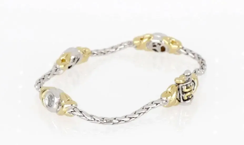 Antiqua Collection - Three Station Crystal Circle Bracelet