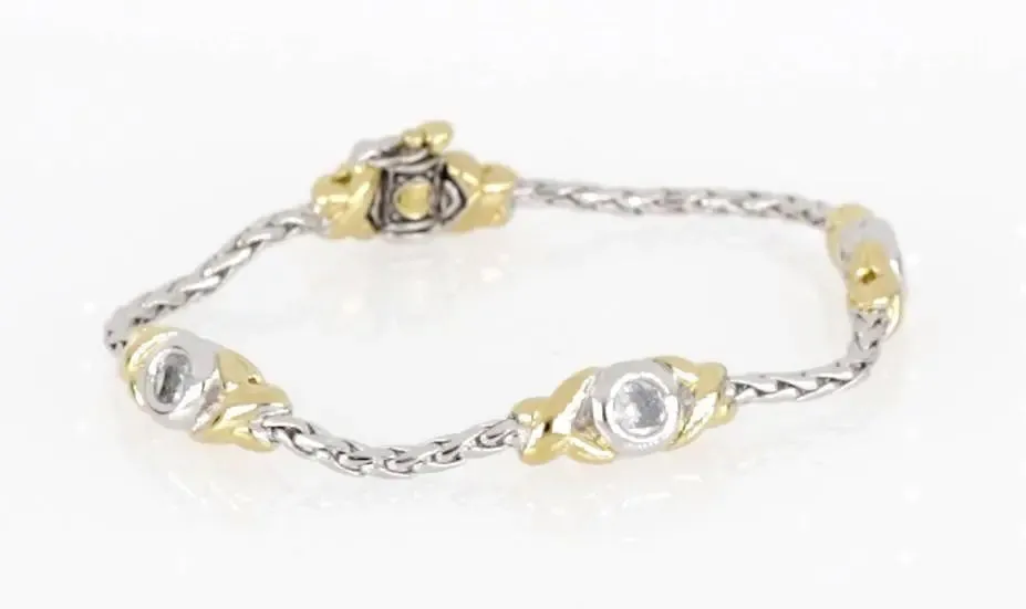 Antiqua Collection - Three Station Crystal Circle Bracelet