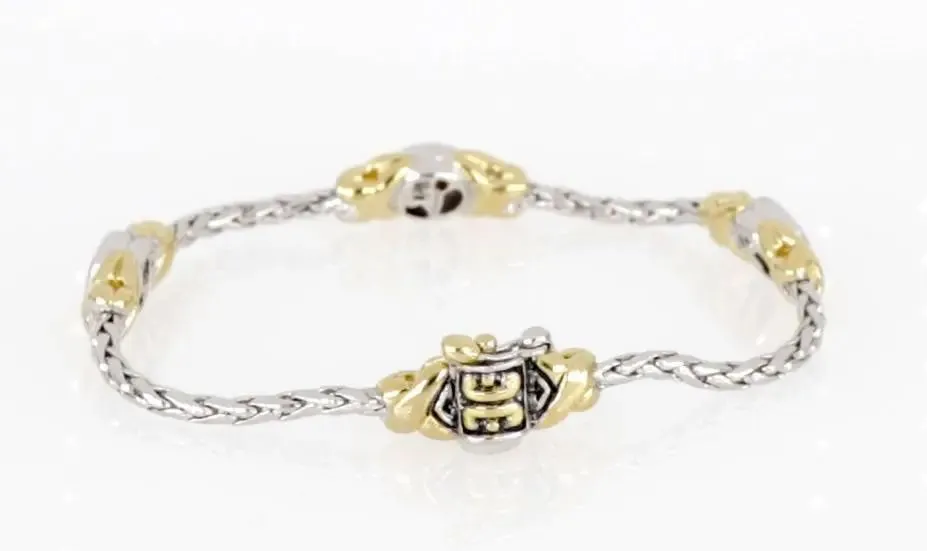 Antiqua Collection - Three Station Crystal Circle Bracelet