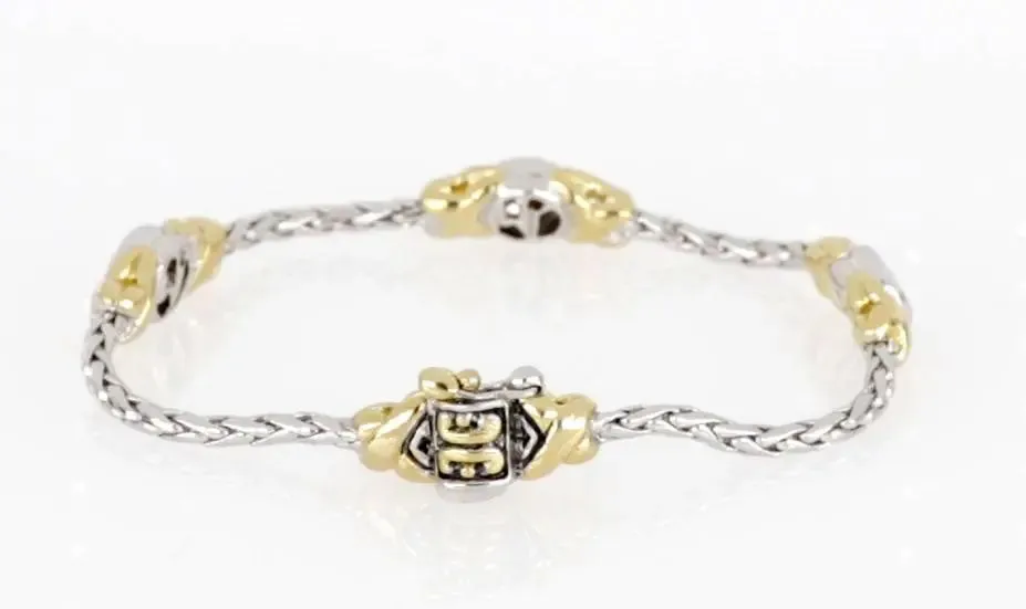 Antiqua Collection - Three Station Crystal Circle Bracelet