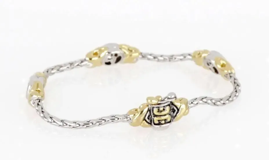 Antiqua Collection - Three Station Crystal Circle Bracelet