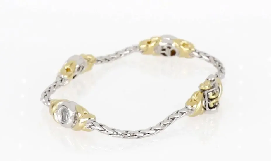 Antiqua Collection - Three Station Crystal Circle Bracelet