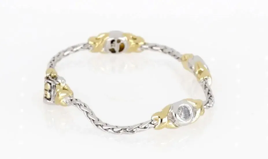 Antiqua Collection - Three Station Crystal Circle Bracelet