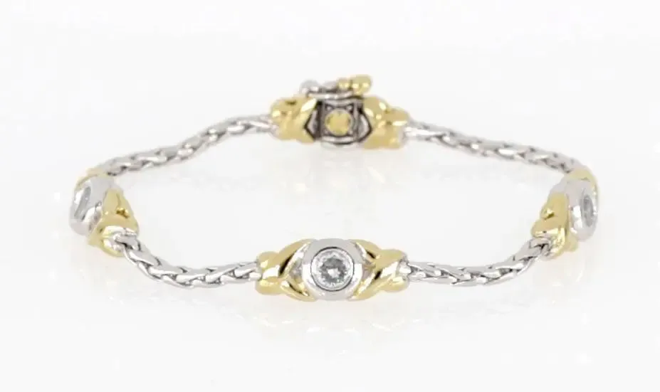 Antiqua Collection - Three Station Crystal Circle Bracelet