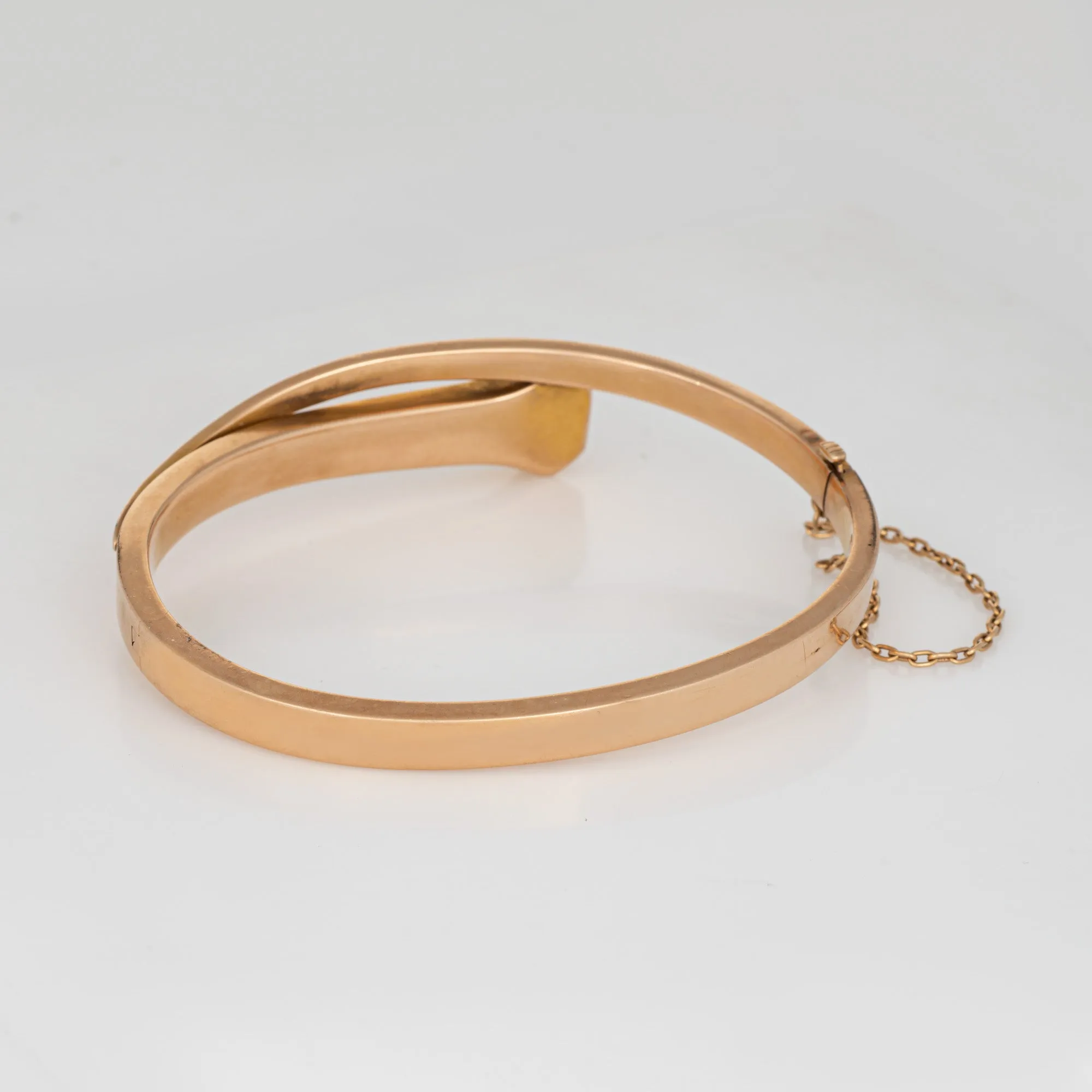 Antique Edwardian Nail Bracelet L. Fritzsche 14k Rose Gold Horseshoe Bangle 1908