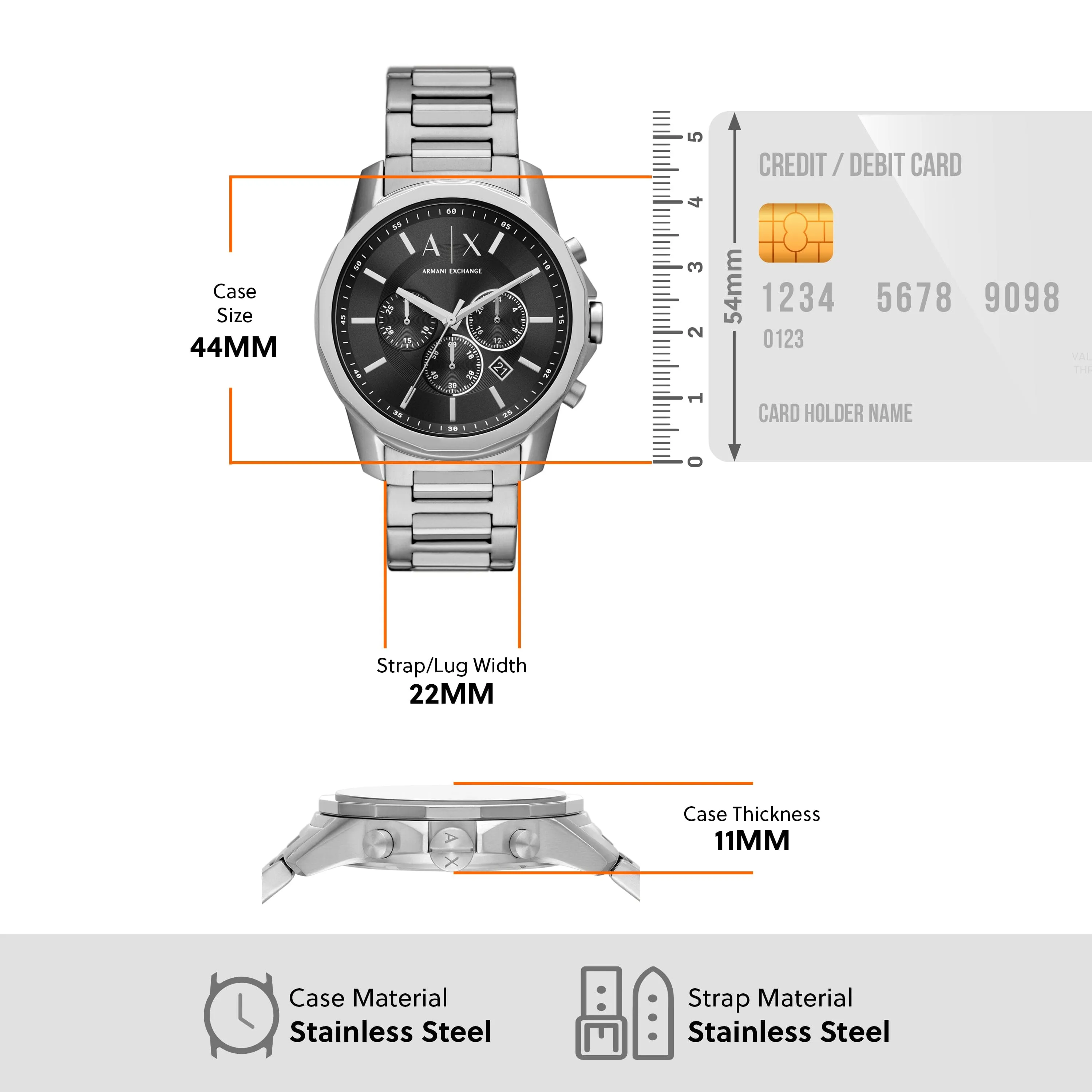 Armani Exchange Banks Black and Silver Men's Watch AX1720