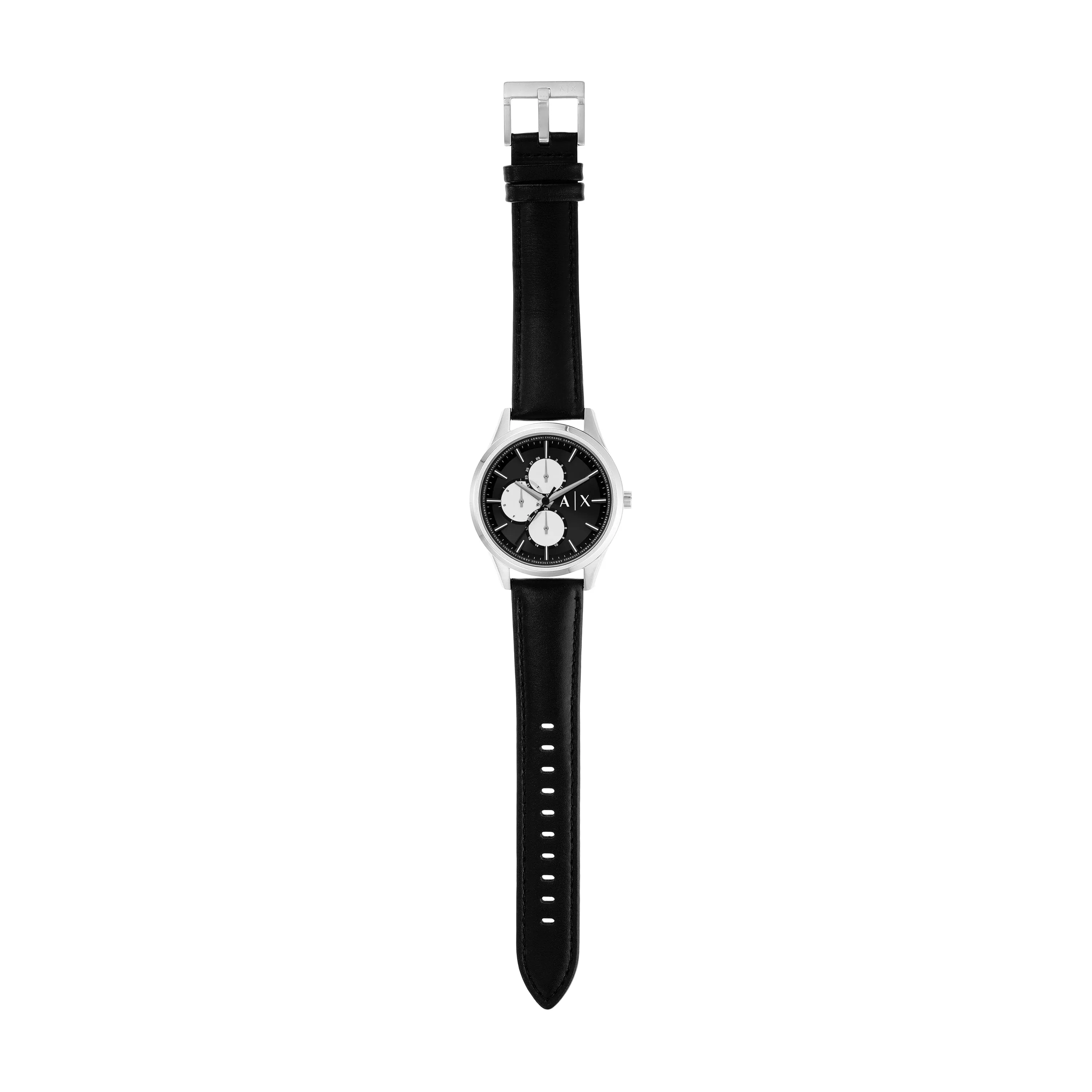 Armani Exchange Multifunction Black Leather Watch AX1872