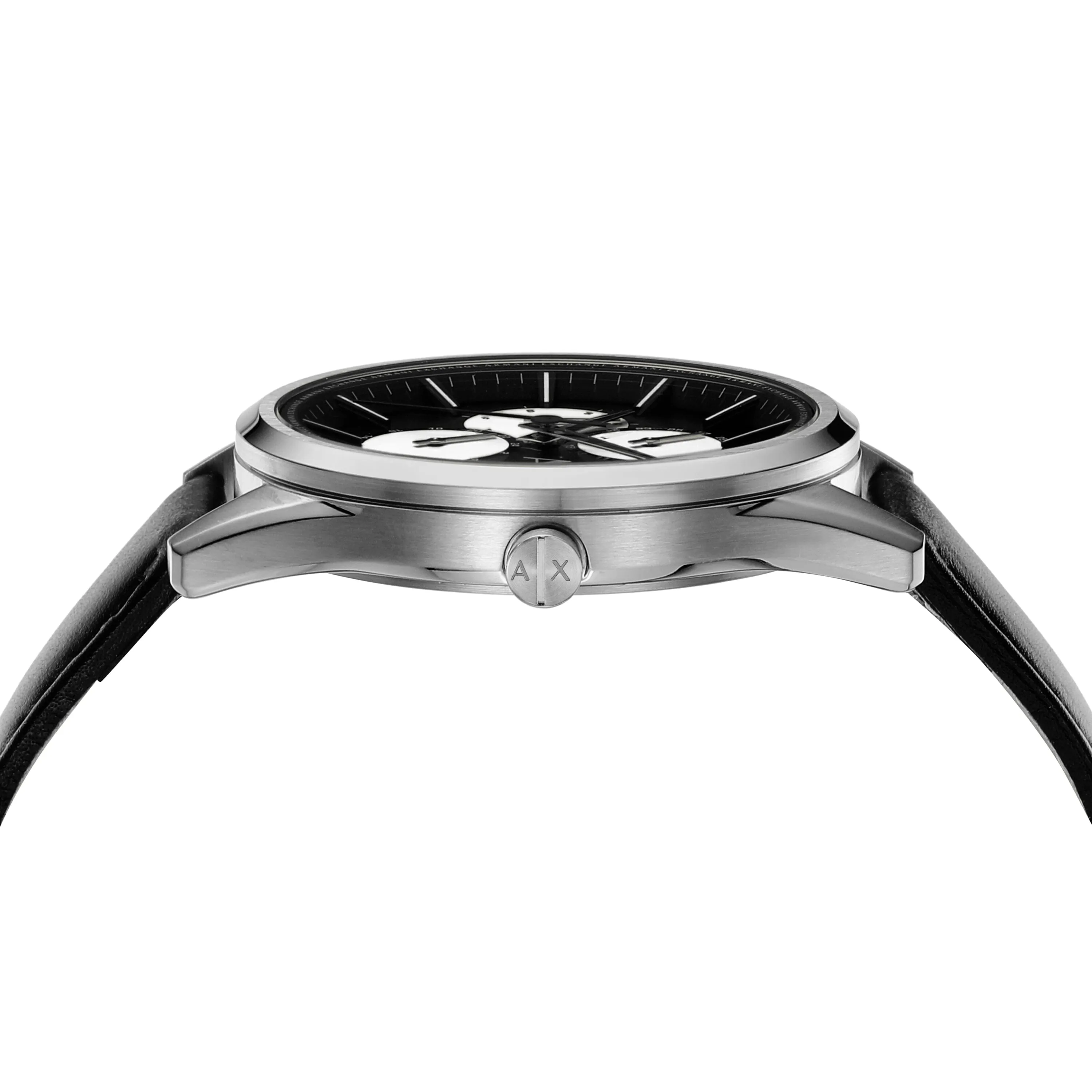 Armani Exchange Multifunction Black Leather Watch AX1872