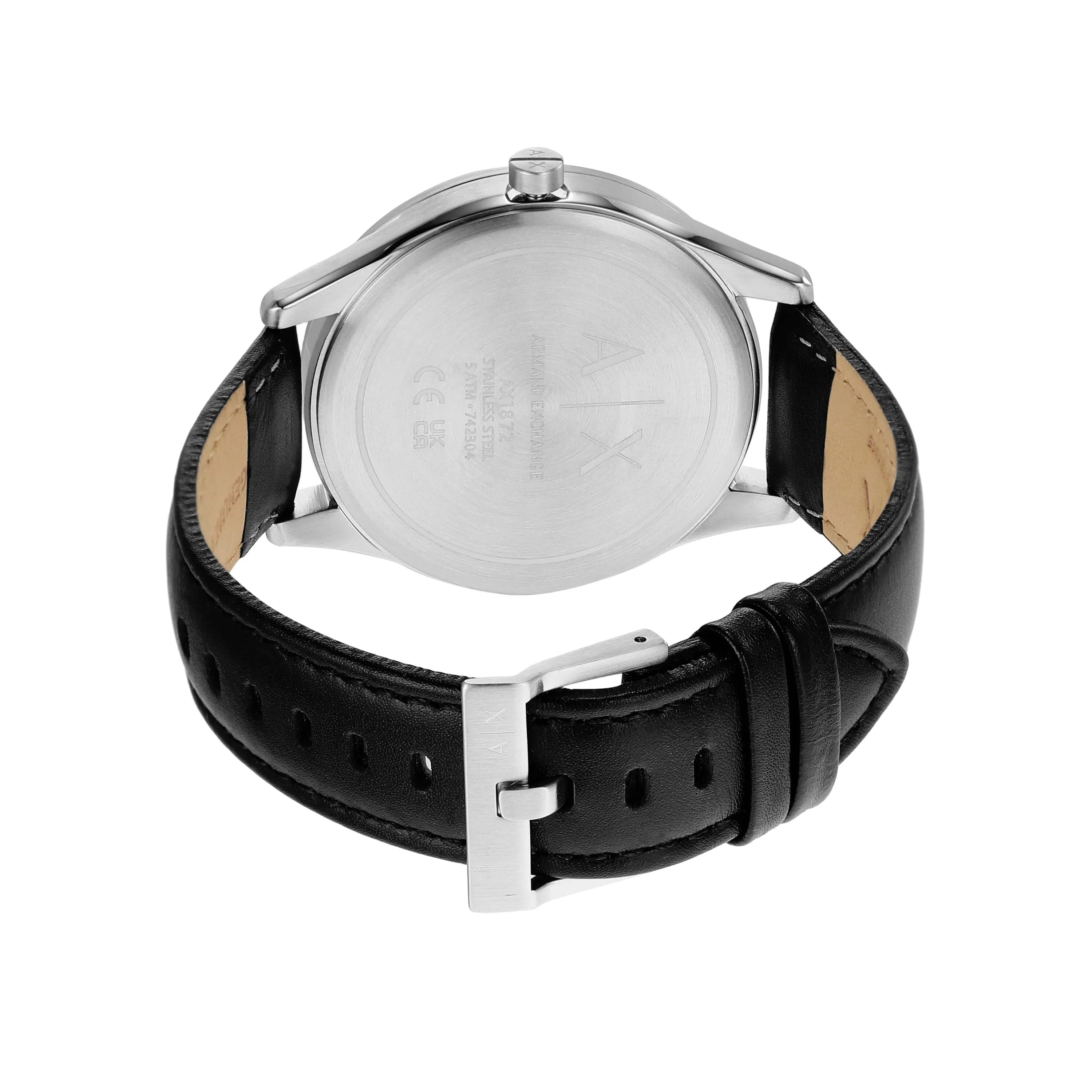 Armani Exchange Multifunction Black Leather Watch AX1872