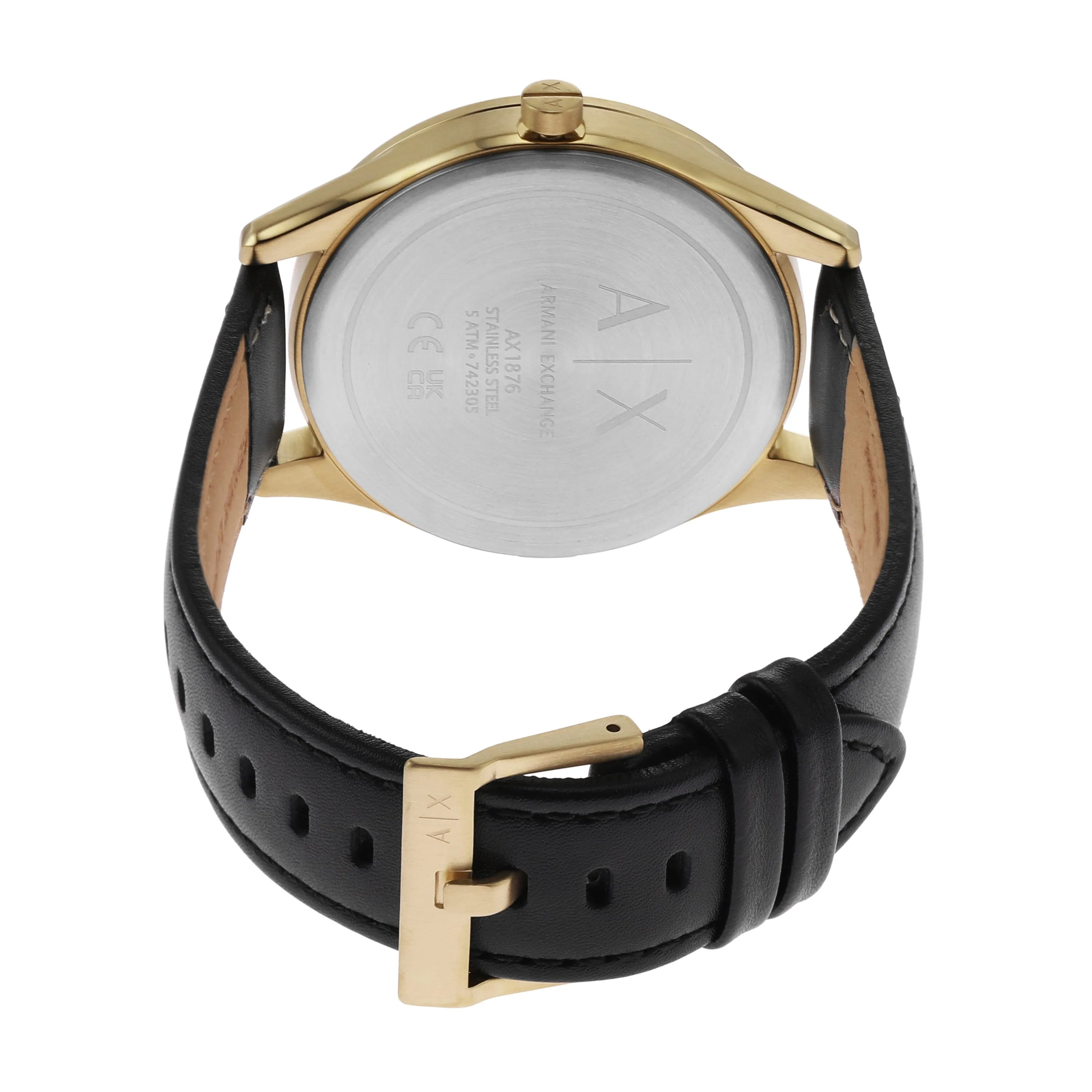 Armani Exchange Multifunction Black Leather Watch AX1876