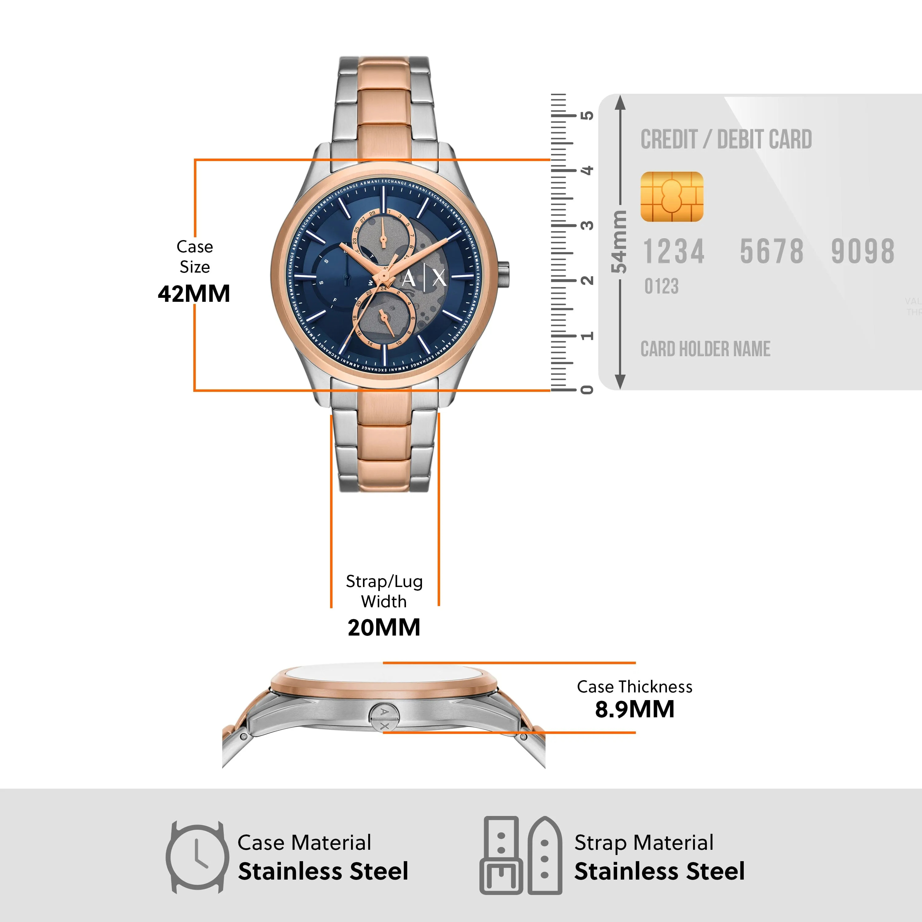 Armani Exchange Multifunction Two-Tone Stainless Steel Watch AX1874