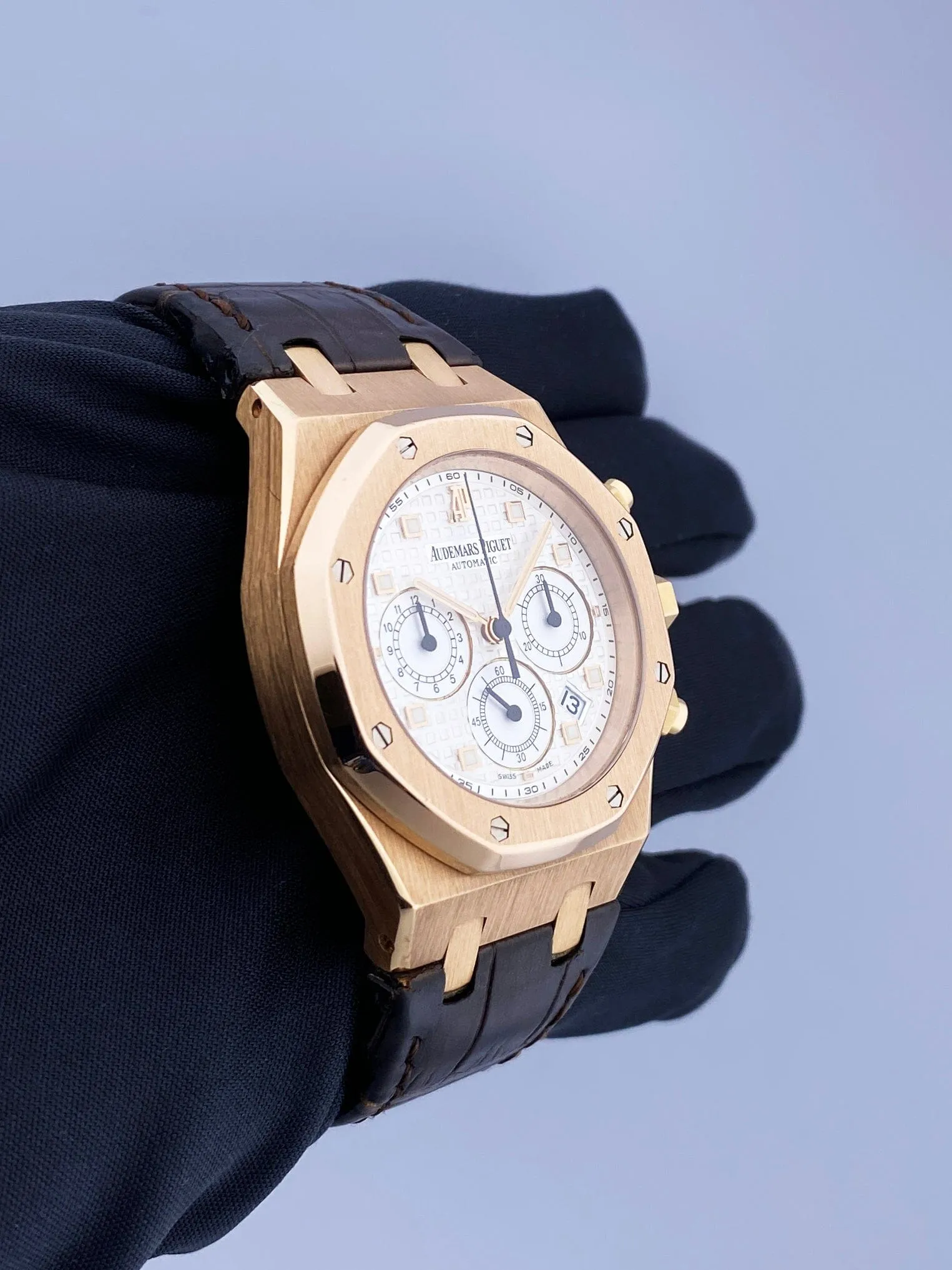 Audemars Piguet Royal Oak 26022OR 18K Rose Gold Mens Watch Box/Papers