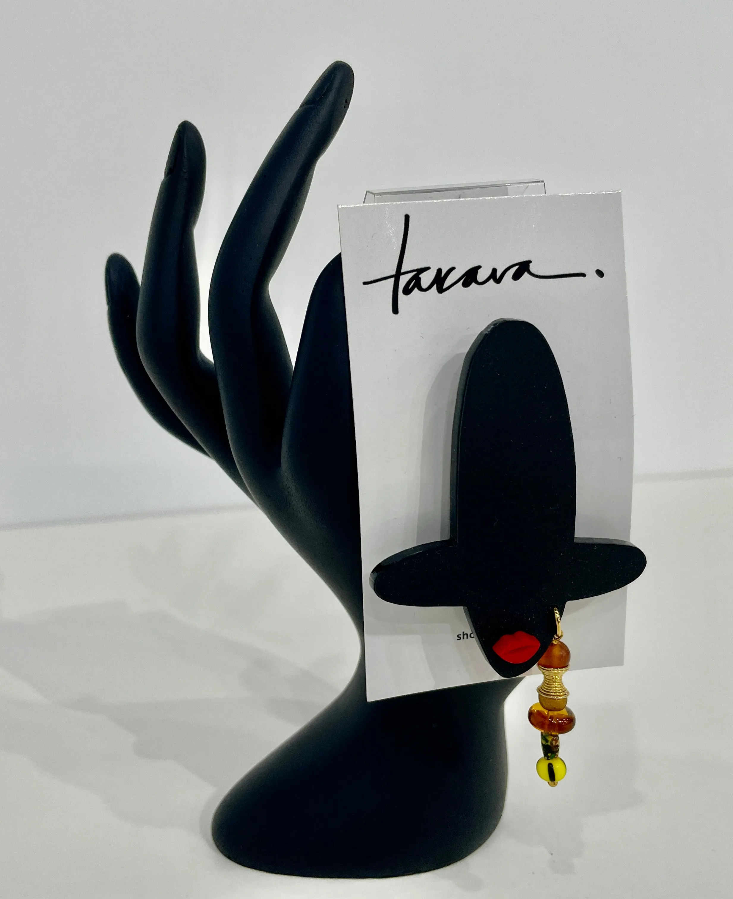 Badu Brooch by Takara (Red and Black)
