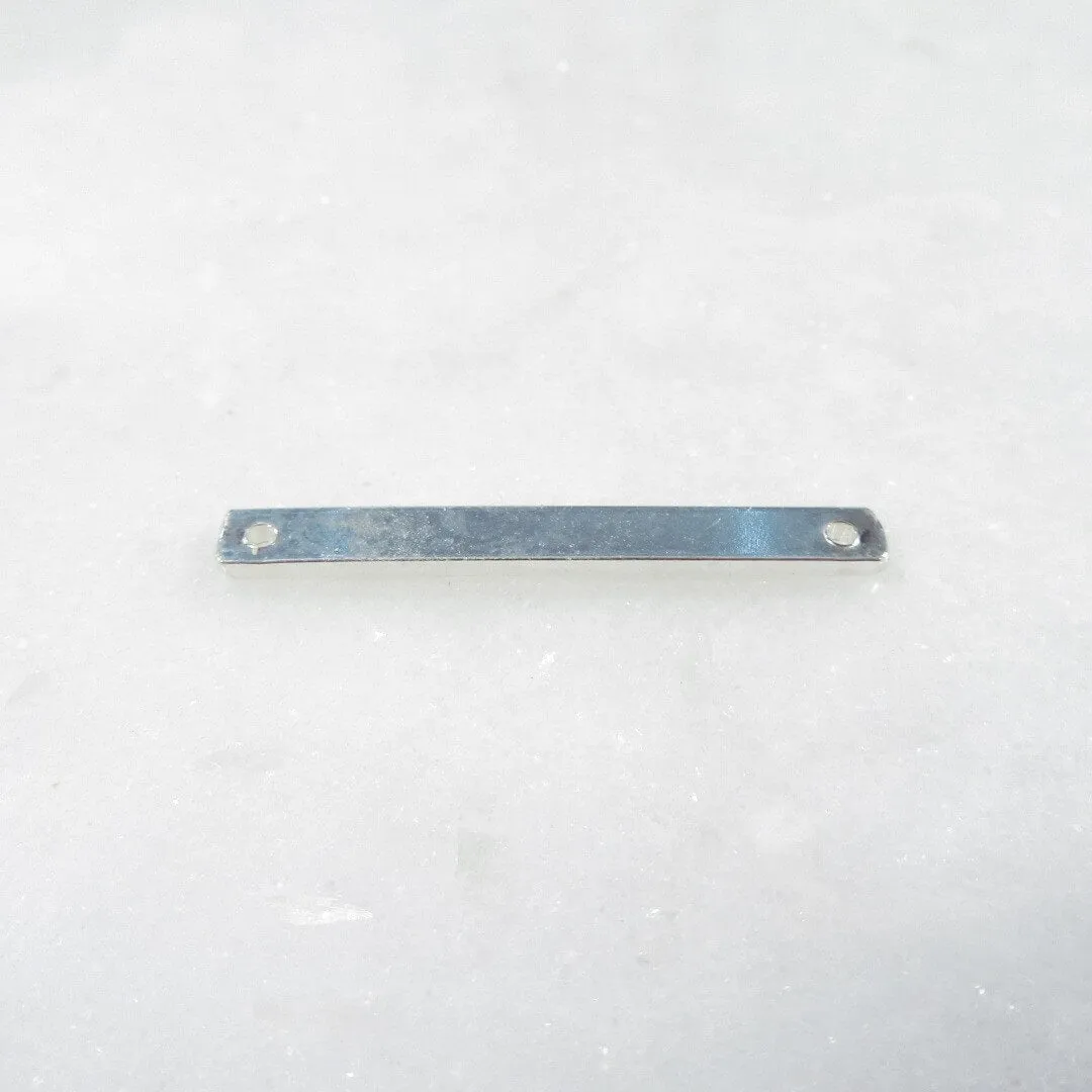Bars Wide Flat Double Hole - 1 inch, 2 inch, 2mm, Your Choice of Metals