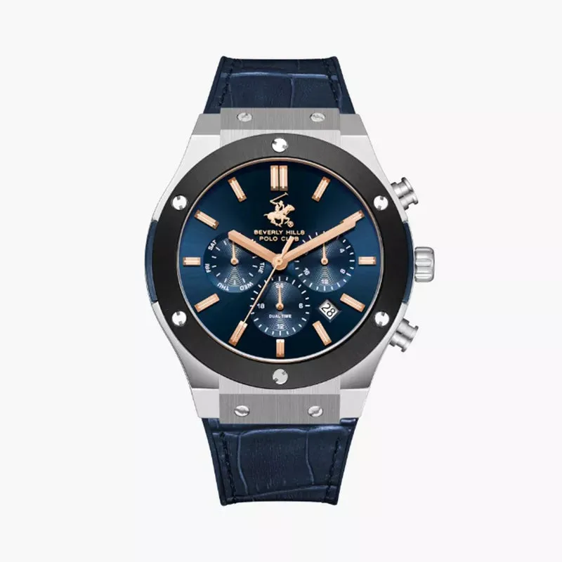 BEVERLY HILLS POLO CLUB Men's Multi Function Dark Blue Dial Watch 