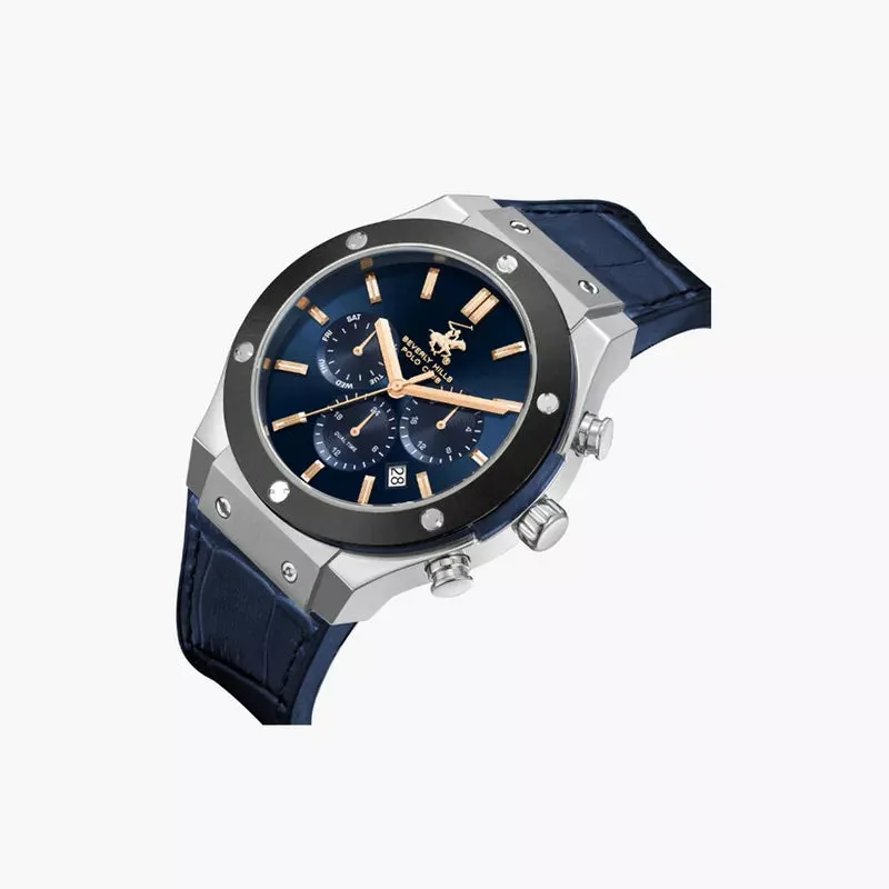 BEVERLY HILLS POLO CLUB Men's Multi Function Dark Blue Dial Watch 