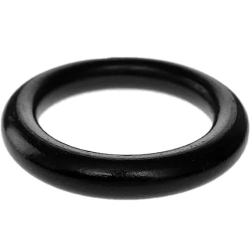 Black Large Wooden Tube Bangle Bracelet