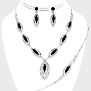 Black Rhinestone Necklace Set |132716