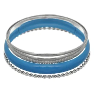 Blue 5-piece Twist Stacked Bracelet Set