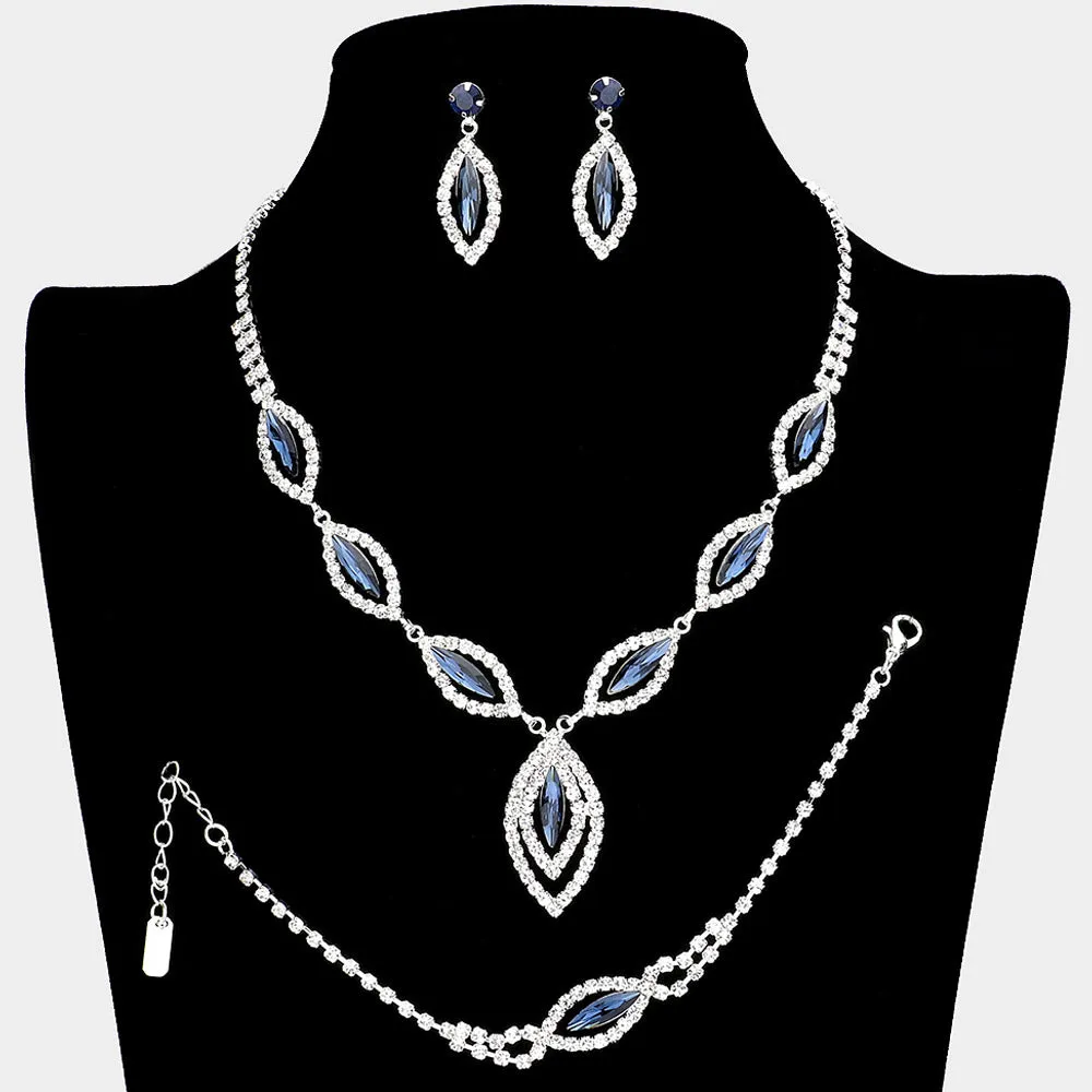 Blue Rhinestone Necklace Set | 139973