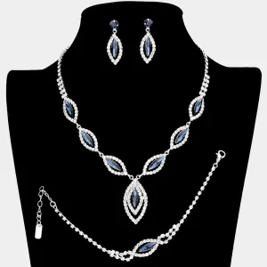 Blue Rhinestone Necklace Set | 139973