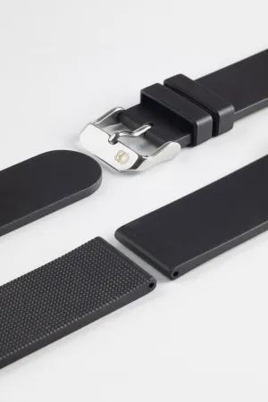 Bonetto Cinturini 270 Self-Punch Rubber Watch Strap in BLACK