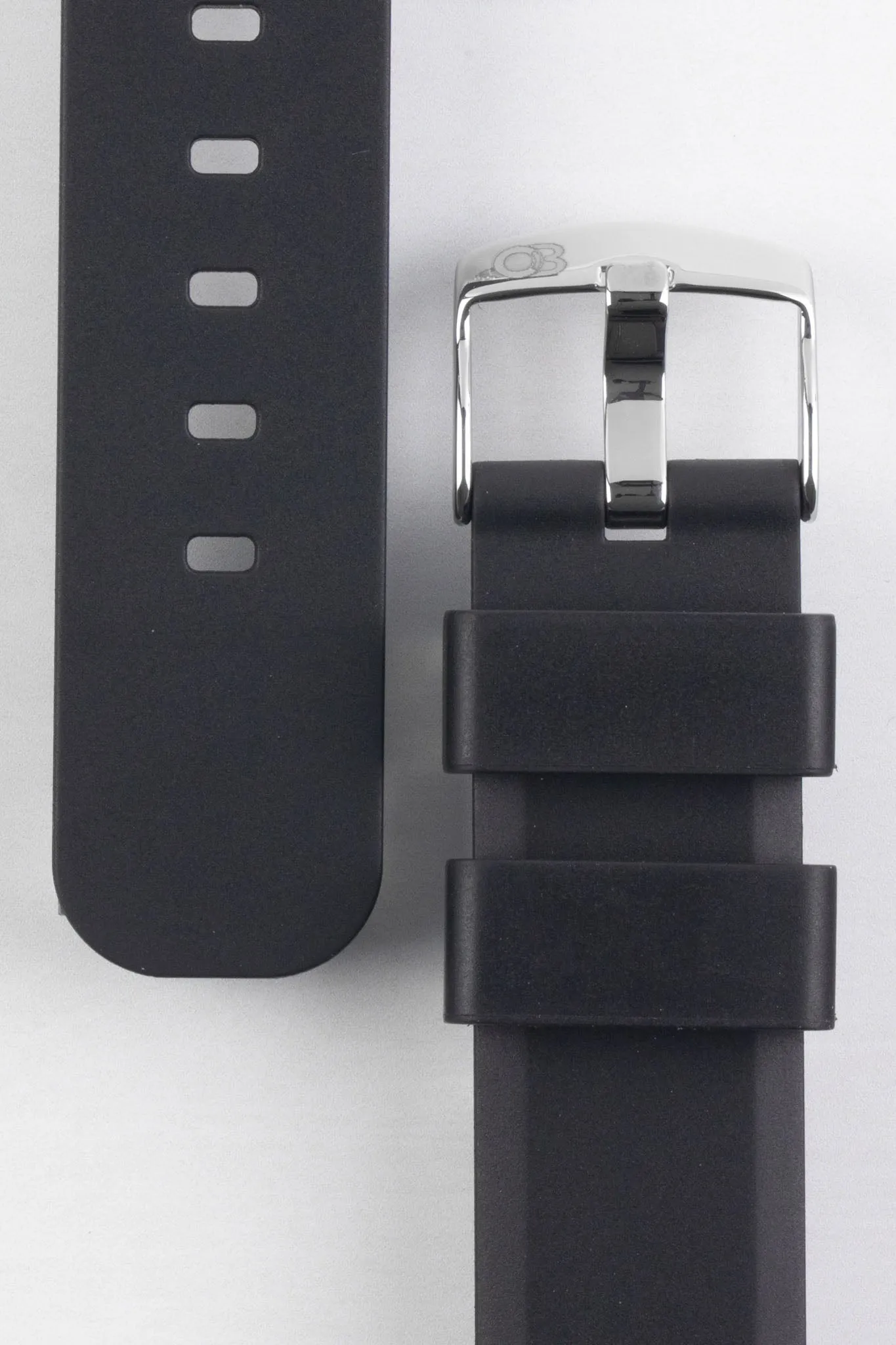 Bonetto Cinturini 317 Premium Rubber Watch Strap in BLACK