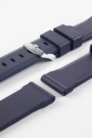 Bonetto Cinturini 317 Premium Rubber Watch Strap in DARK BLUE
