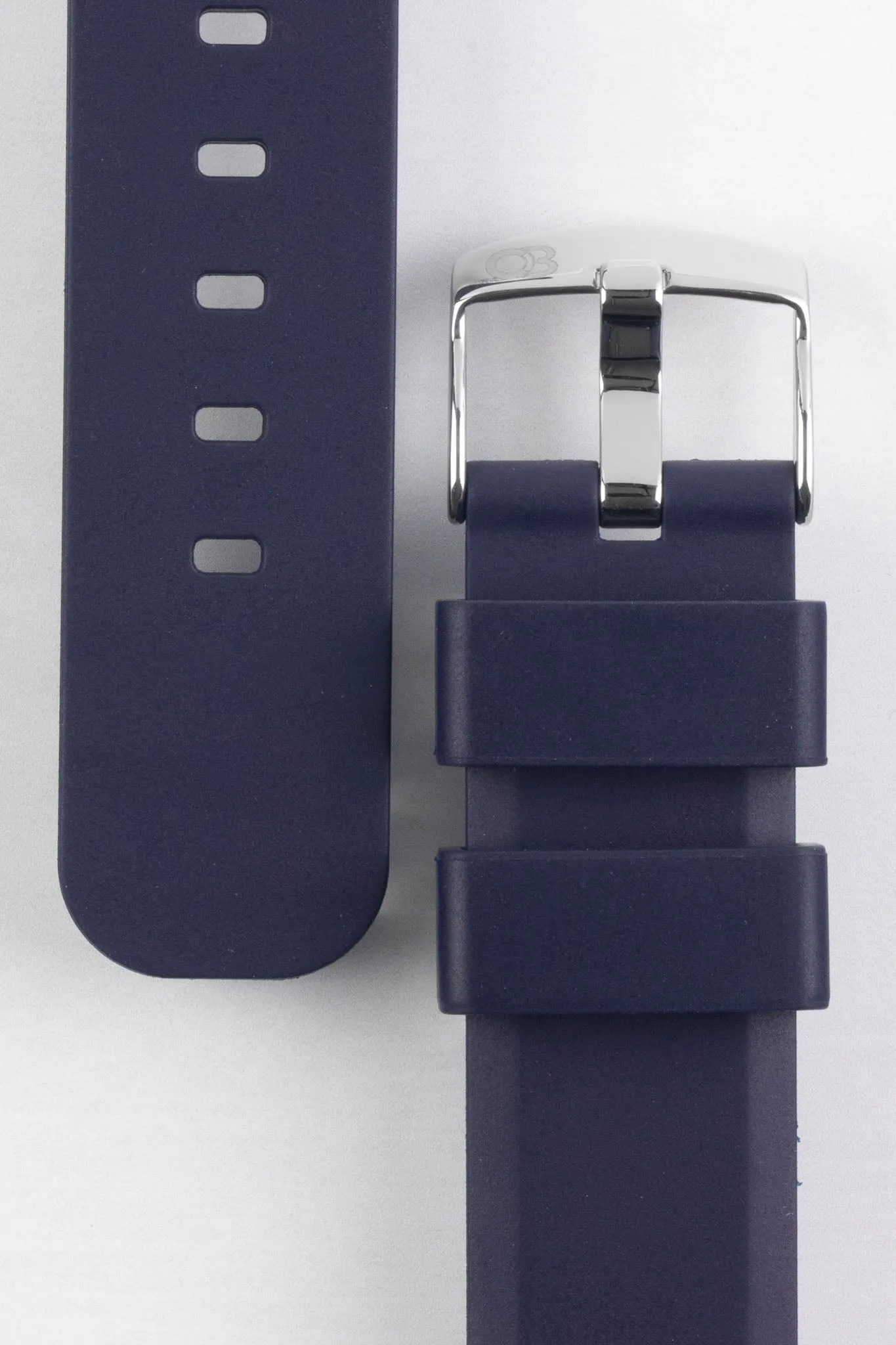 Bonetto Cinturini 317 Premium Rubber Watch Strap in DARK BLUE