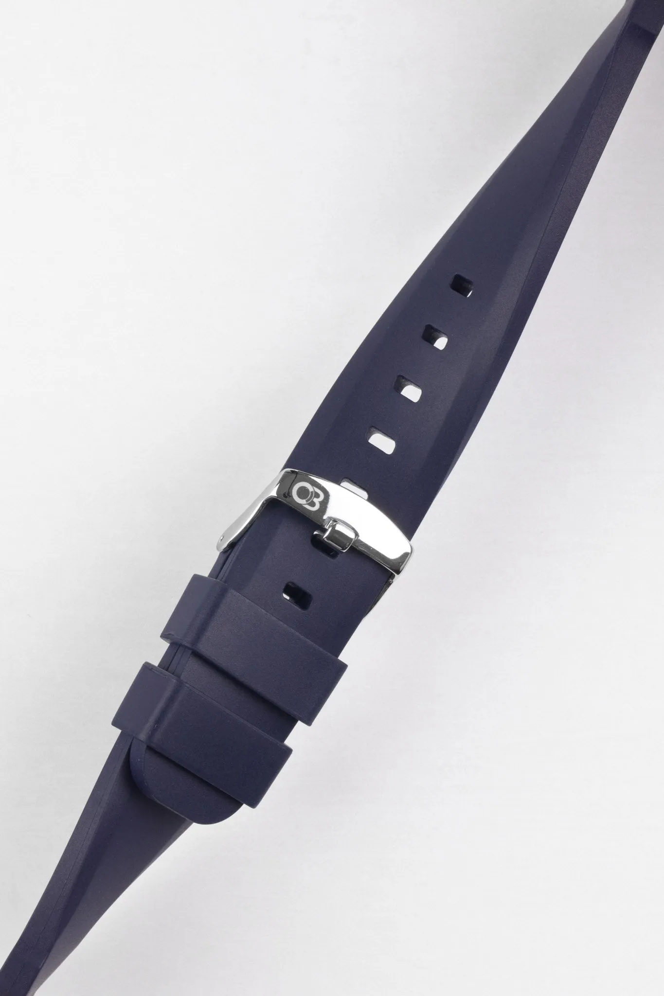 Bonetto Cinturini 317 Premium Rubber Watch Strap in DARK BLUE