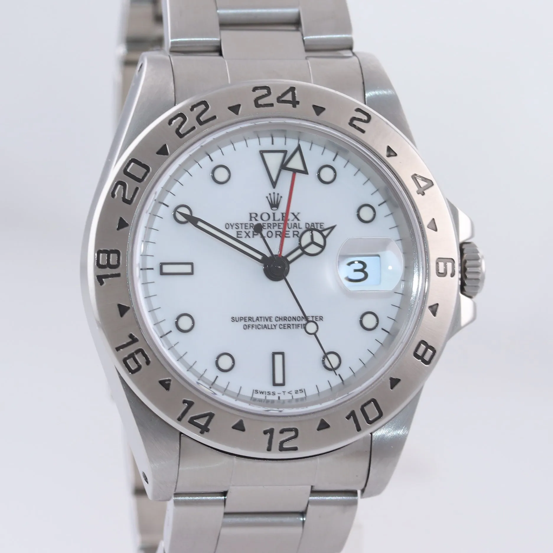 BOX PAPERS Rolex Explorer II 16570 Steel White Polar Date TRITIUM 40mm Watch